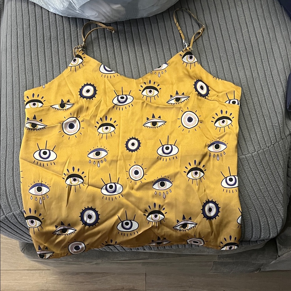 Avenue Mustard Eye Print Cami